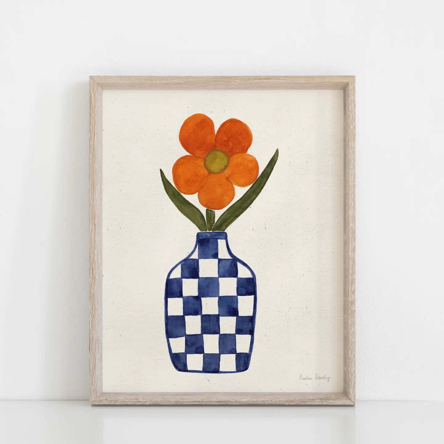 Original Art Print - Checkered Bud Vase