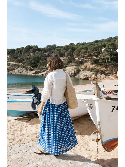 Classic Crow Skirt | Blue Check