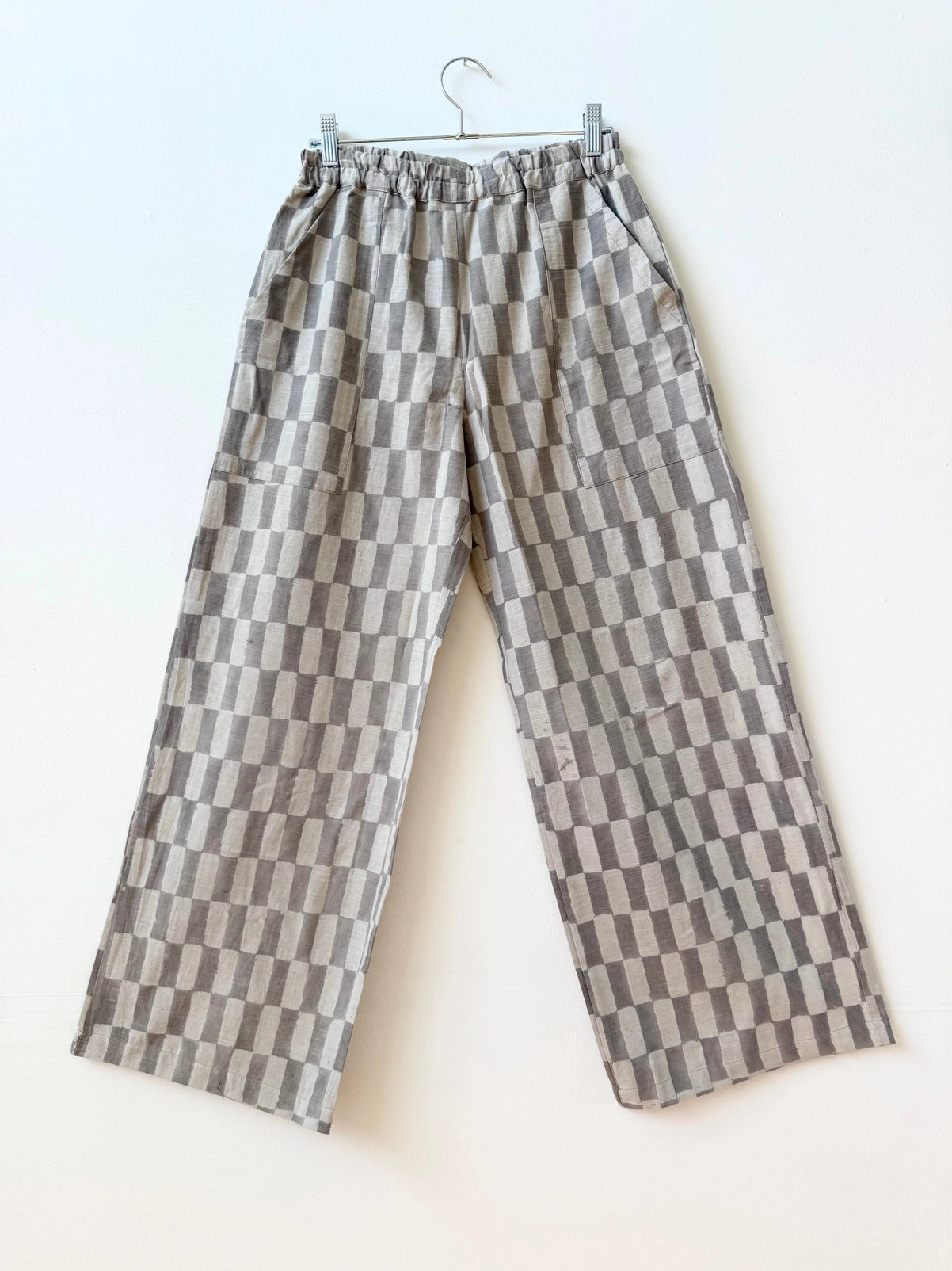 Omar Pants - Grey Block Print