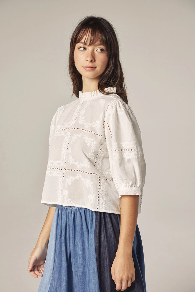 Puff Sleeve Tie Back Top