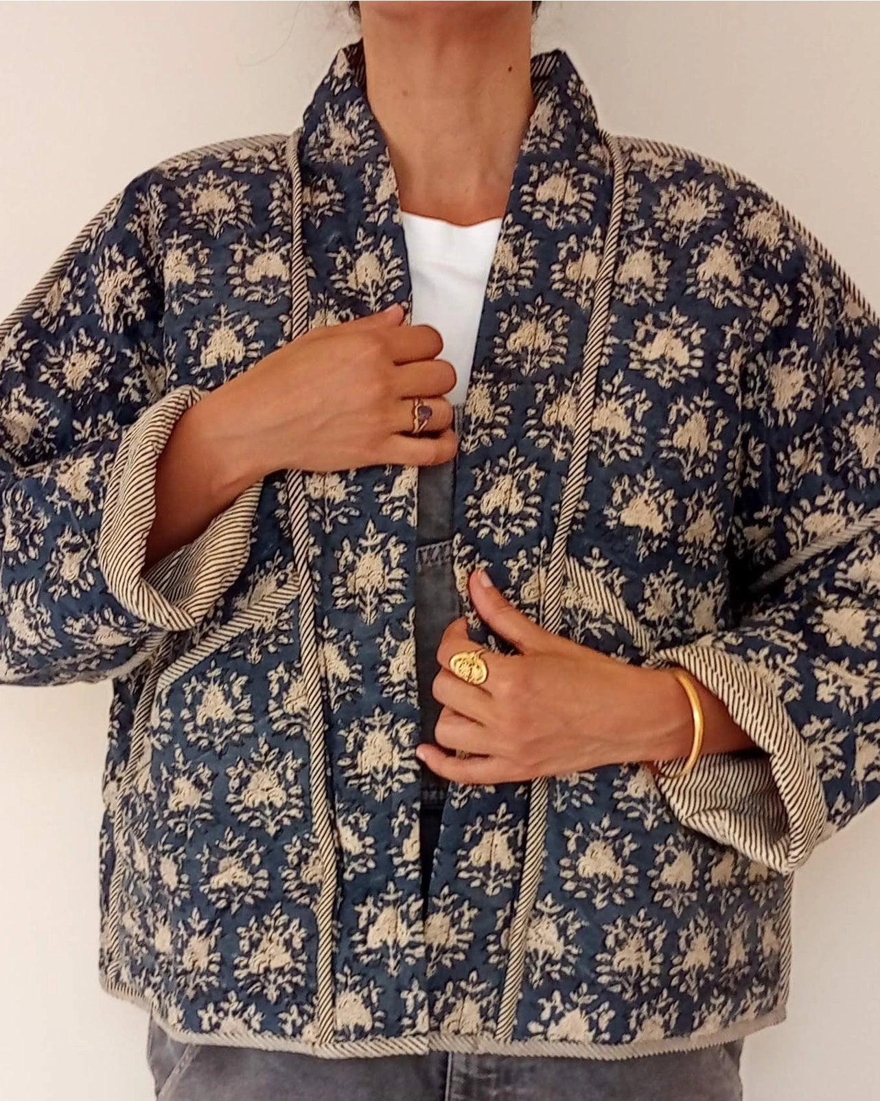 Quilted Reversible Block Print Jacket