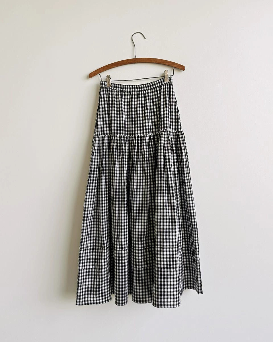 Gardenne Gingham Midi Skirt