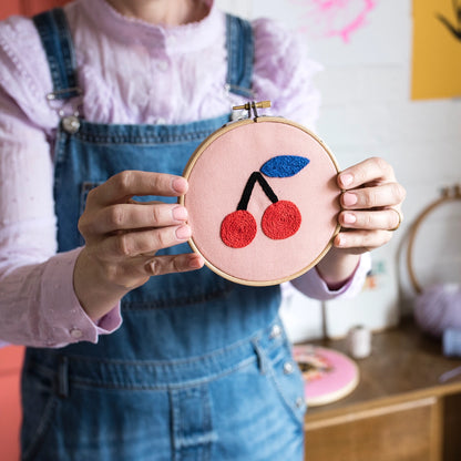 Cherry Embroidery Hoop Kit