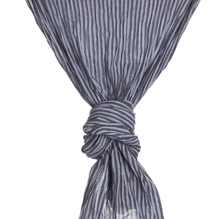 Organic Cotton Stripe Scarf - Blue Violet