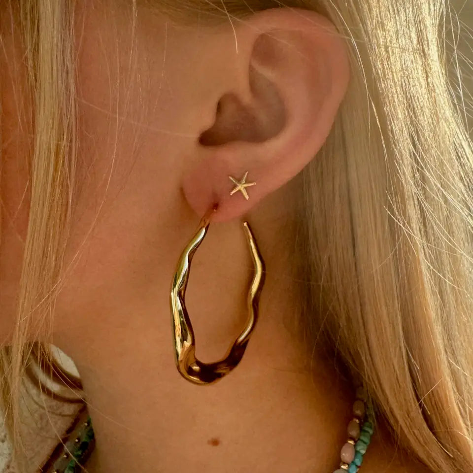 Soleil Gold Molten Hoops
