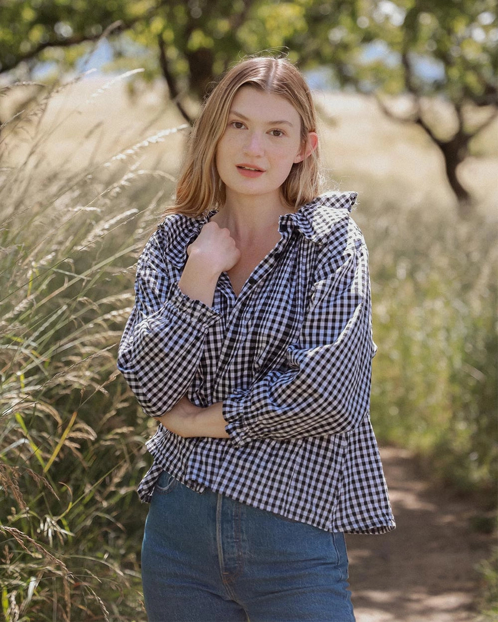 Nasaea Gingham Blouse