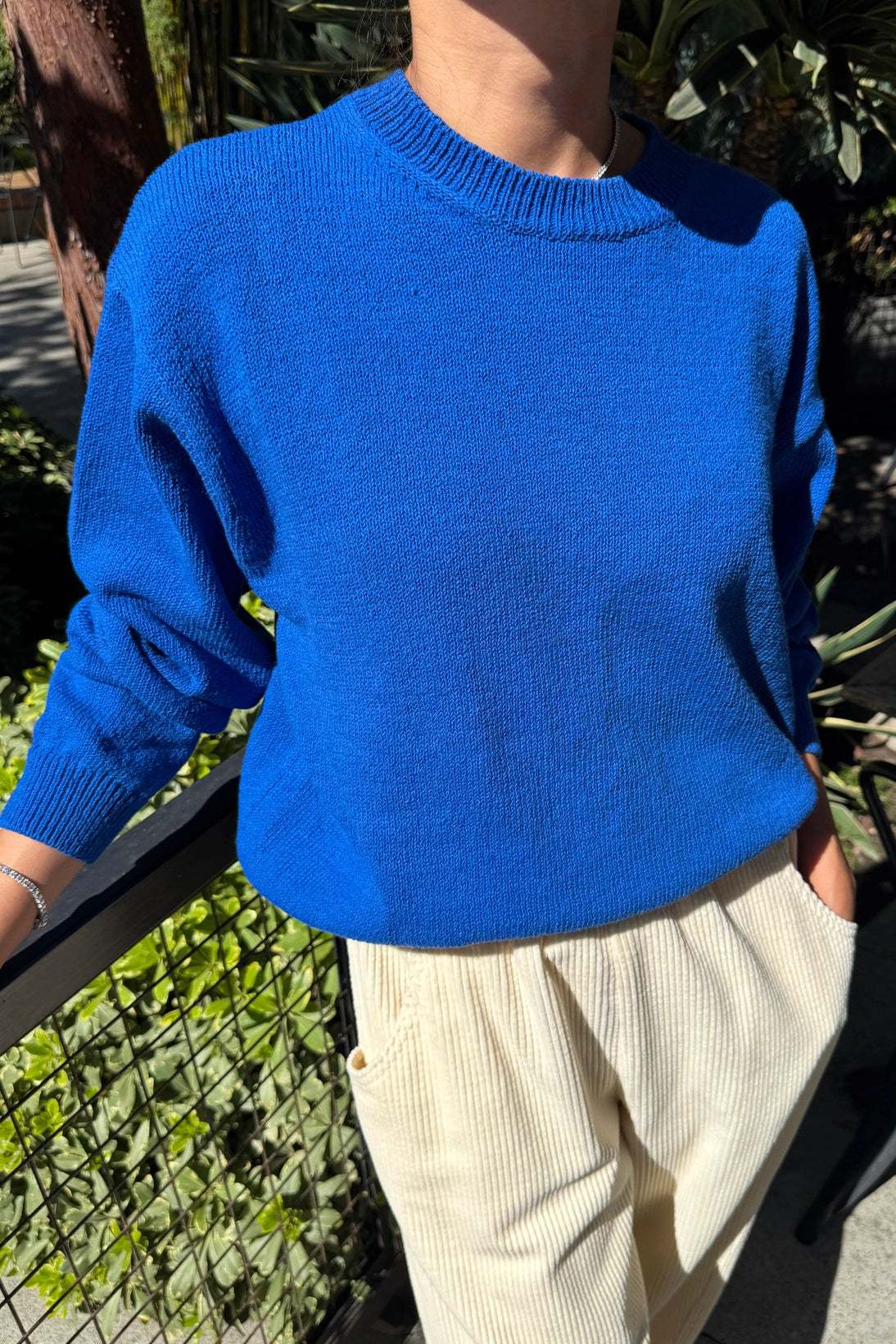 Milo Cotton Sweater | Cobalt