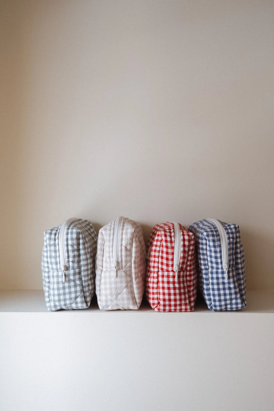 Organic Cotton Quilted Pouch - Gingham
