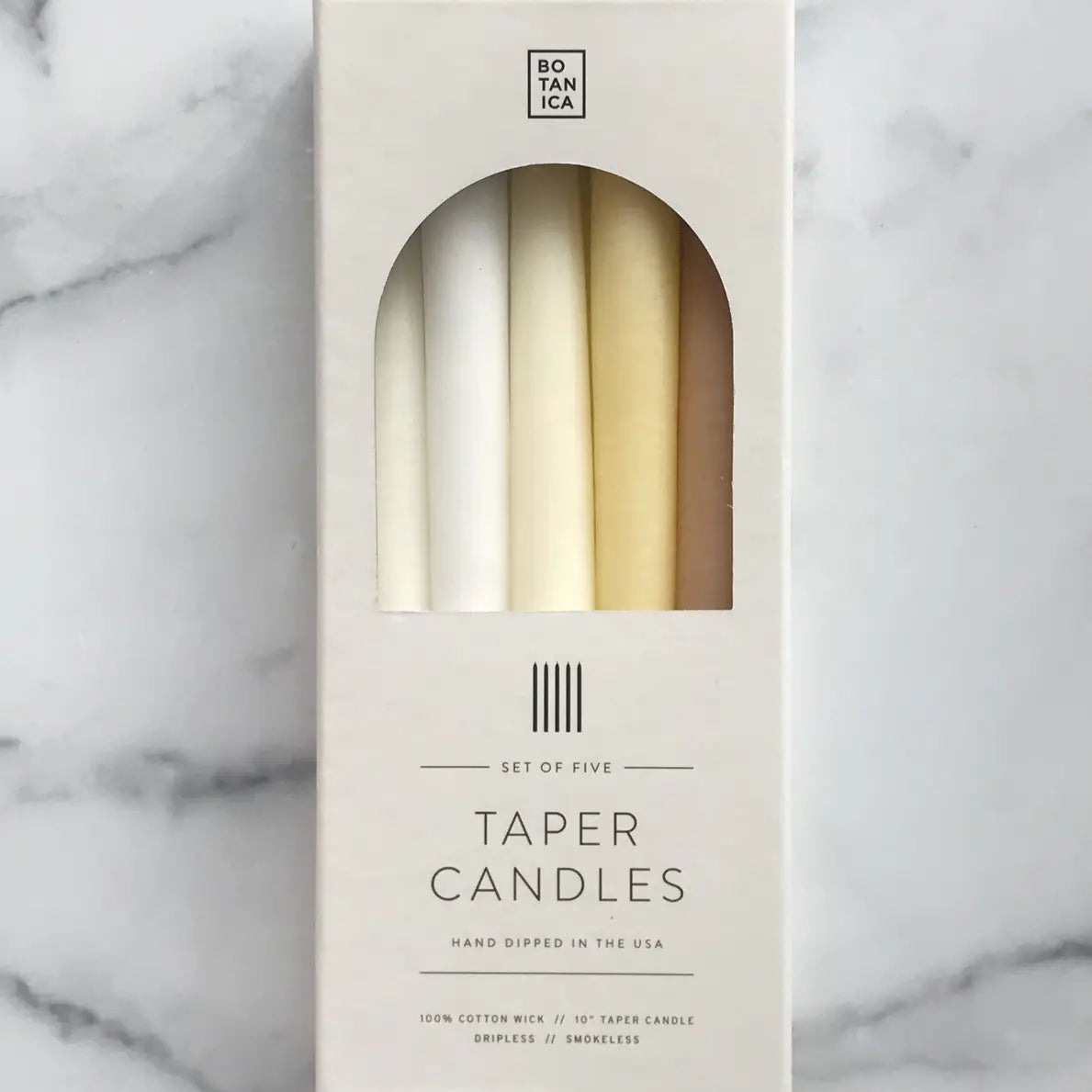 Neutral Taper Candles | Set of 5