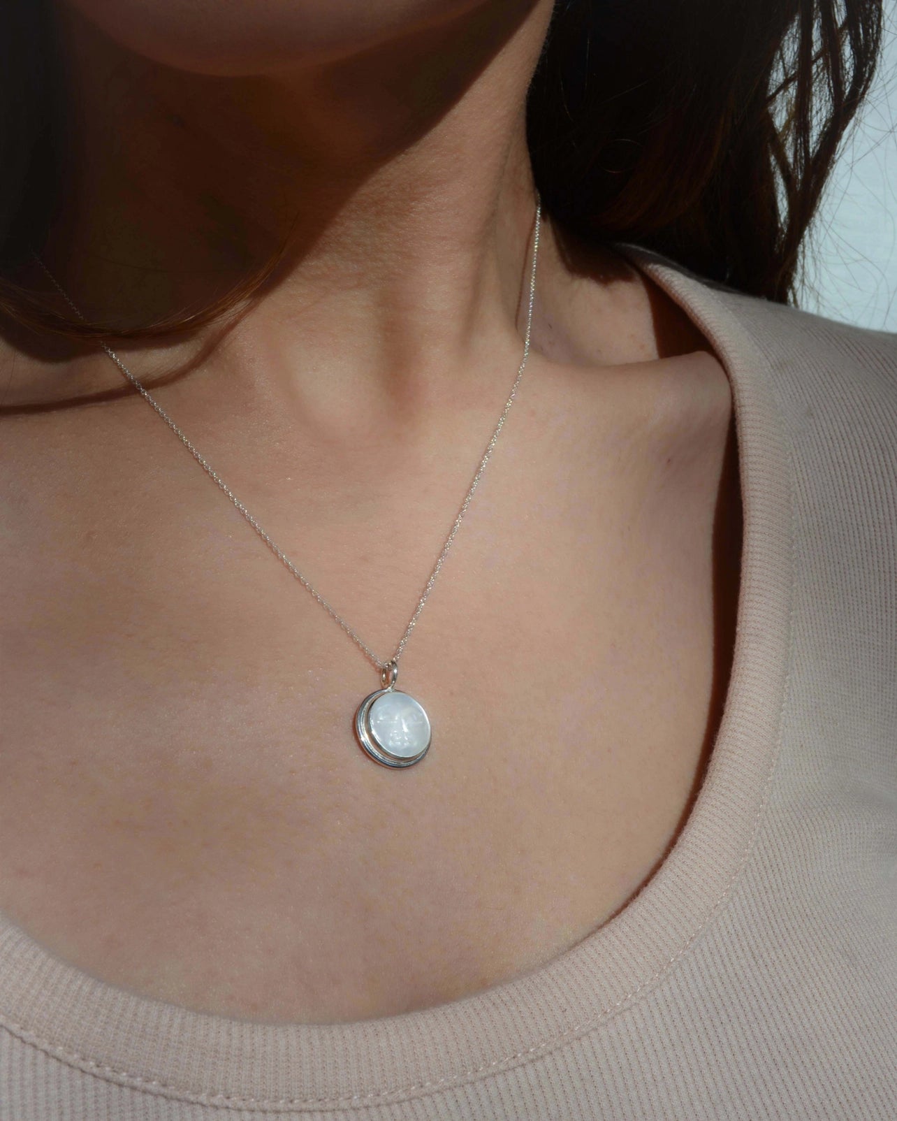 Mother of Pearl Moon Necklace