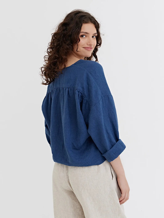 Linen Tie-Front Top