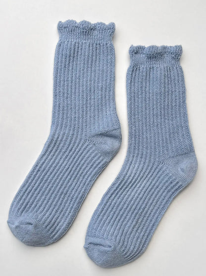Linen Scallop Socks | Multiple Colors