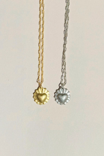 Sacred Heart Necklace | Gold or Silver