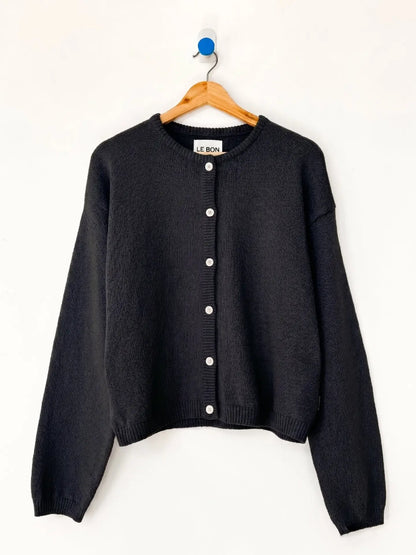 Cotton Leila Cardigan | Black
