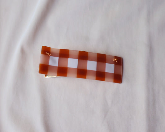 Gingham Alligator Clip