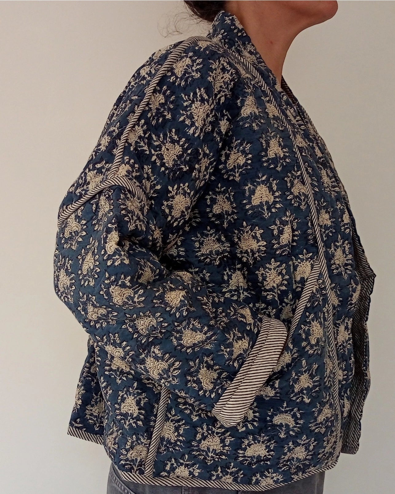 Quilted Reversible Block Print Jacket