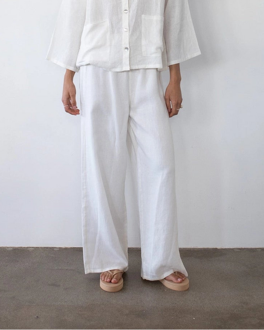 Brooks Pant | White Linen
