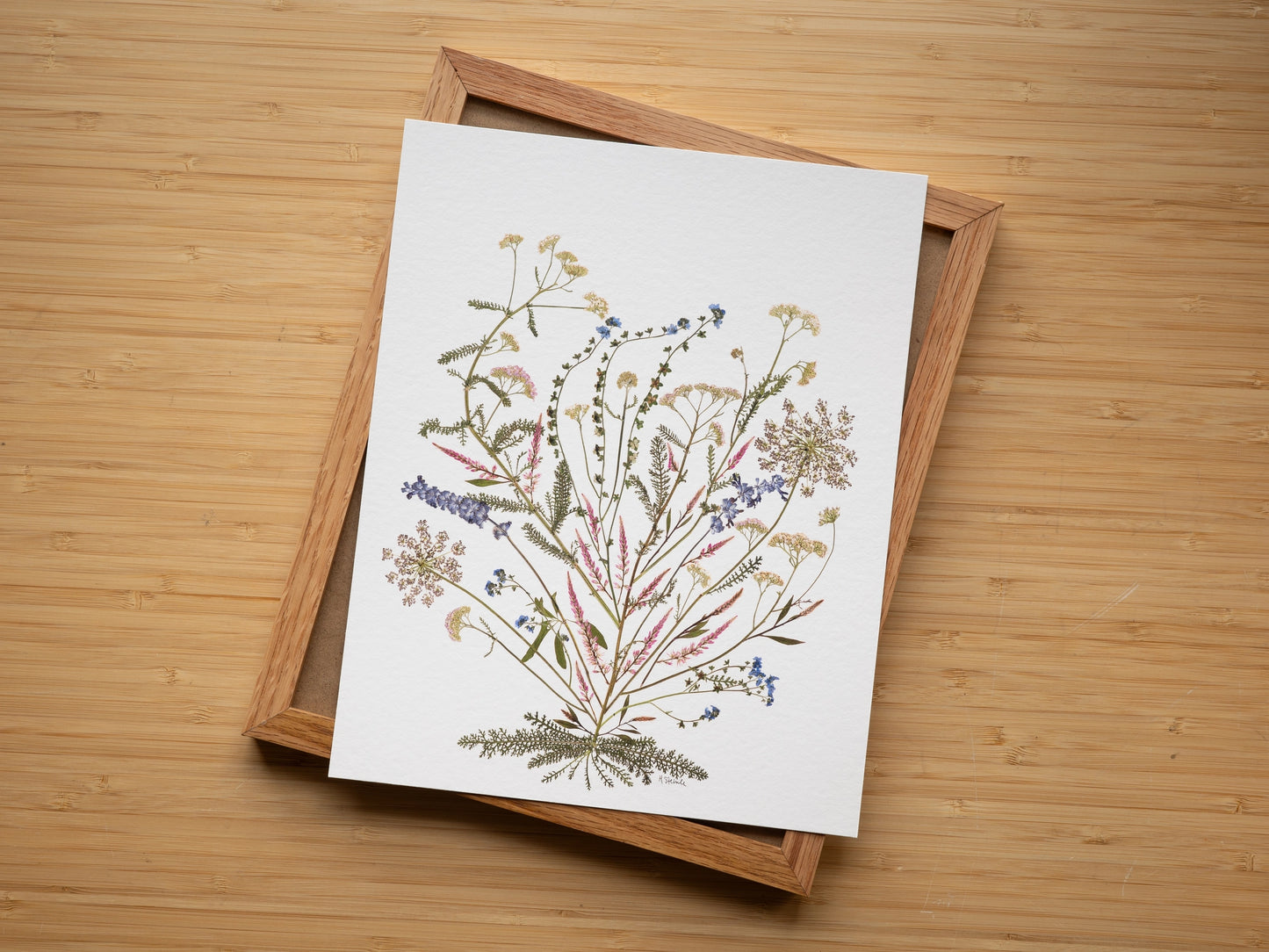 Pressed Flower Art Print - Wildflower Bouquet