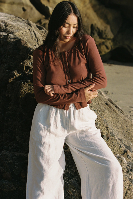 Organic Cardi - Mocha