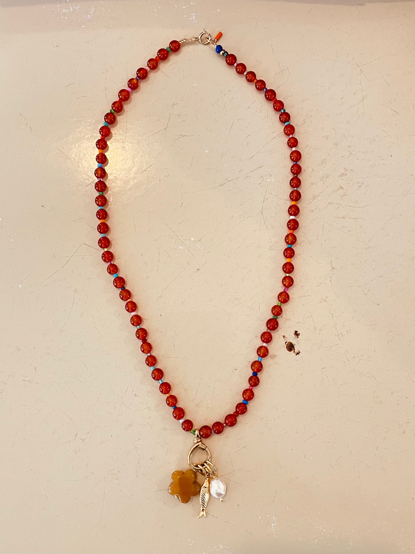 Beaded Charm Keeper Necklace