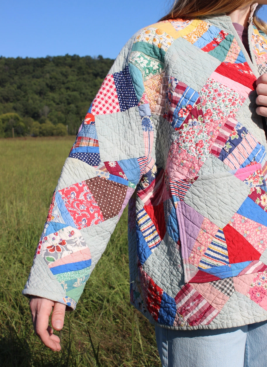 Quilt Chore Coat - Scrappy Lattice