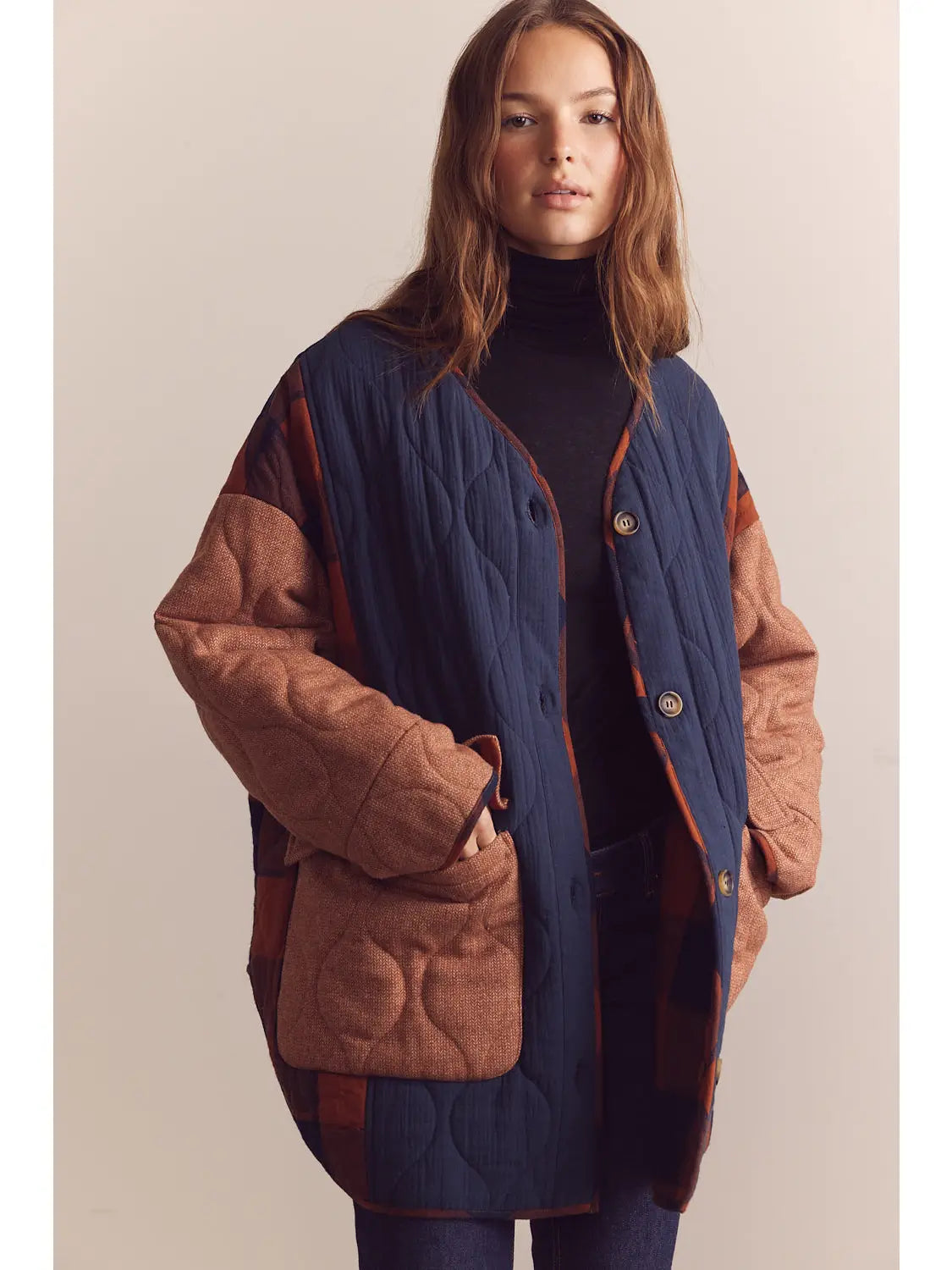 Reversible Patched Quilt Jacket