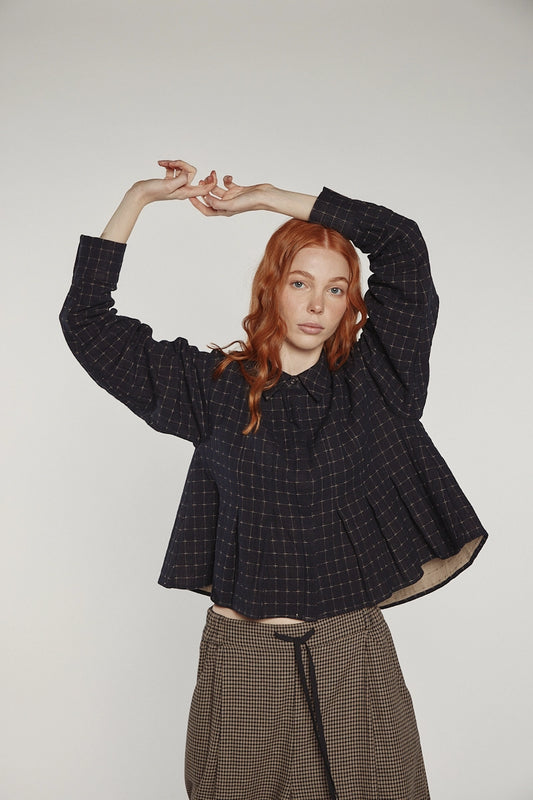 Cotton Pleated Blouse