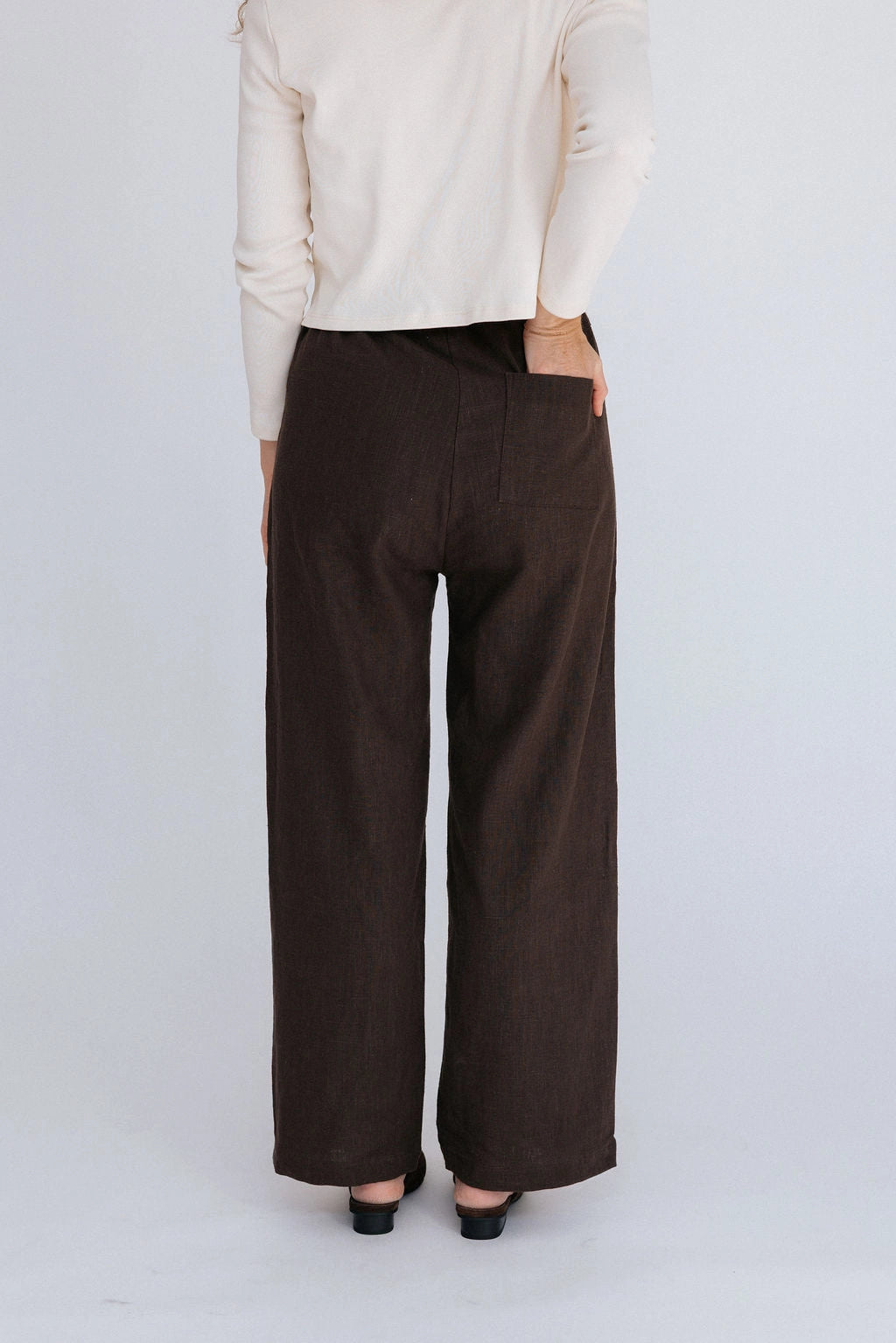Phoebe Linen Pant - Chocolate