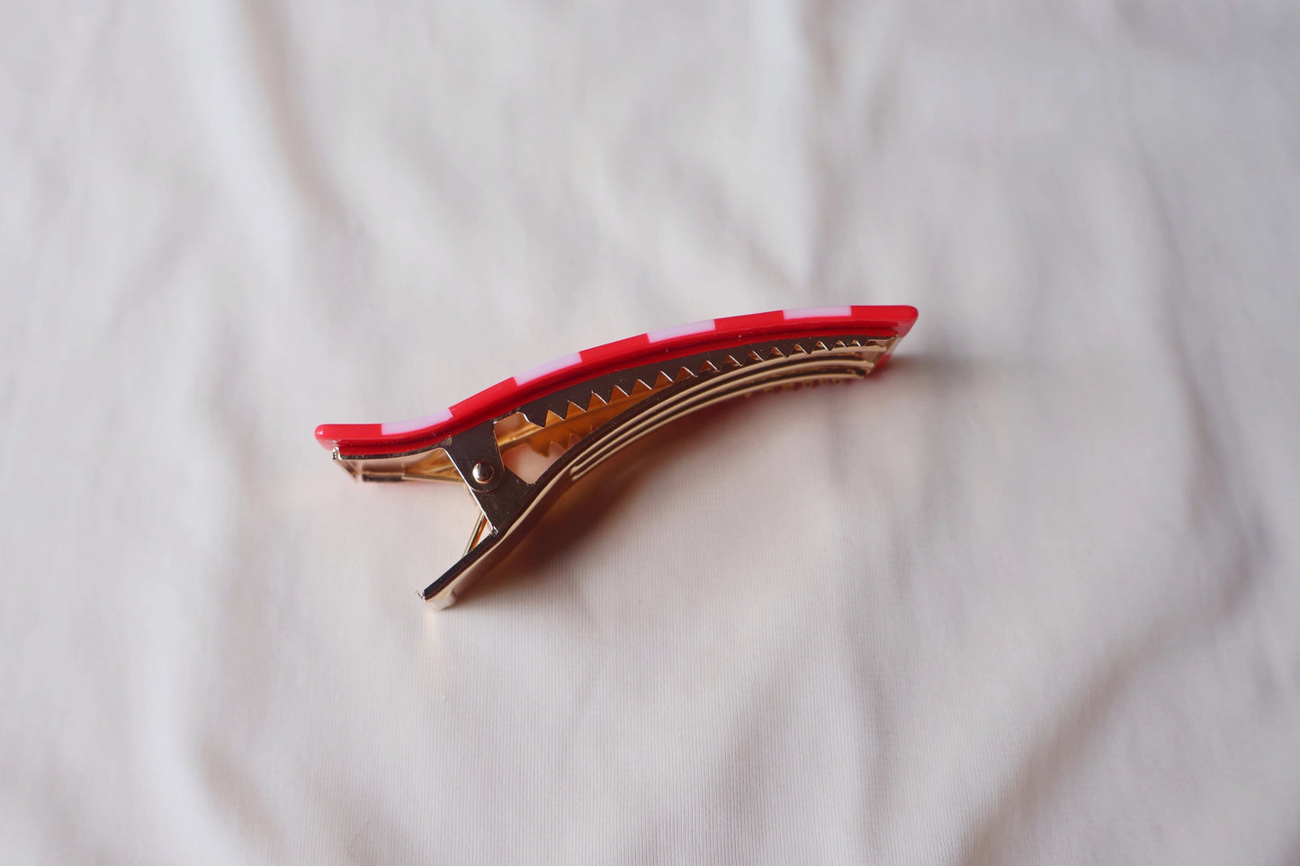 Gingham Alligator Clip
