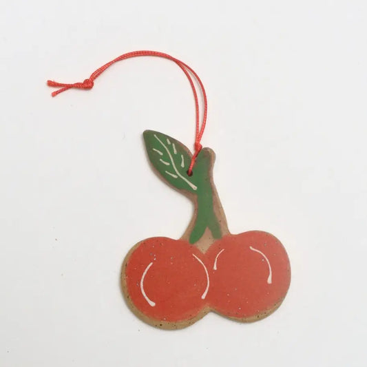 Ceramic Cherry Ornament