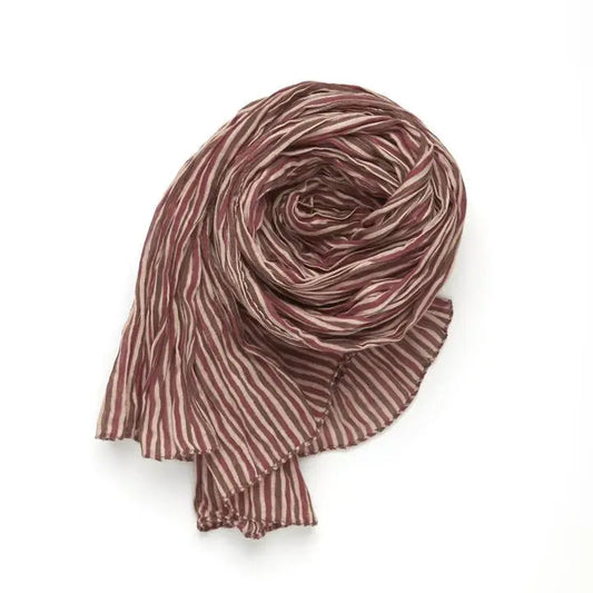 Organic Cotton Stripe Scarf - Chocolate Mahogany