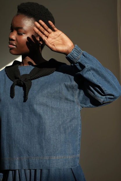 Organic Cotton Knit Scarf | Black