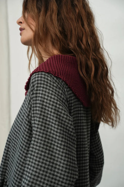 Organic Cotton Knit Scarf | Bordeaux