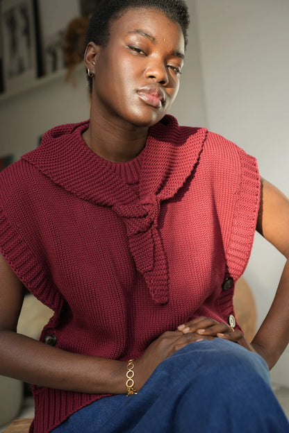 Organic Cotton Knit Scarf | Bordeaux
