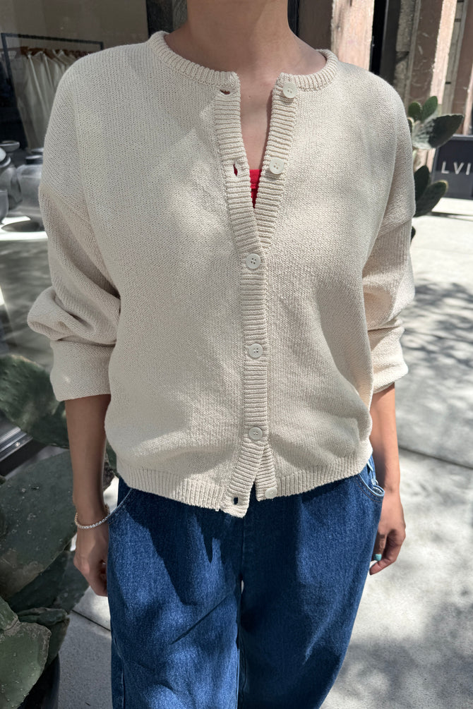 Cotton Leila Cardigan | Naturel