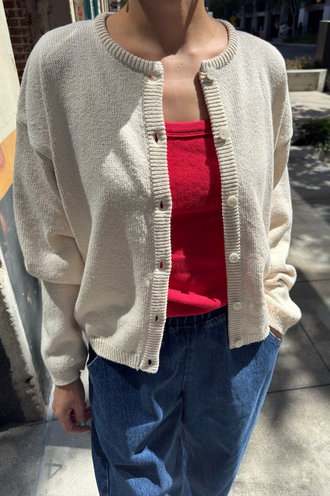 Cotton Leila Cardigan | Naturel