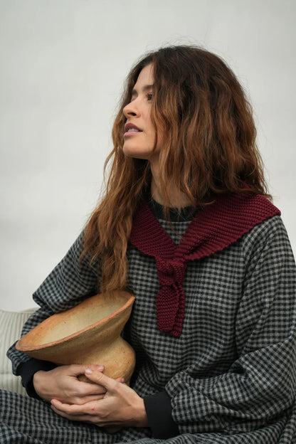Organic Cotton Knit Scarf | Bordeaux