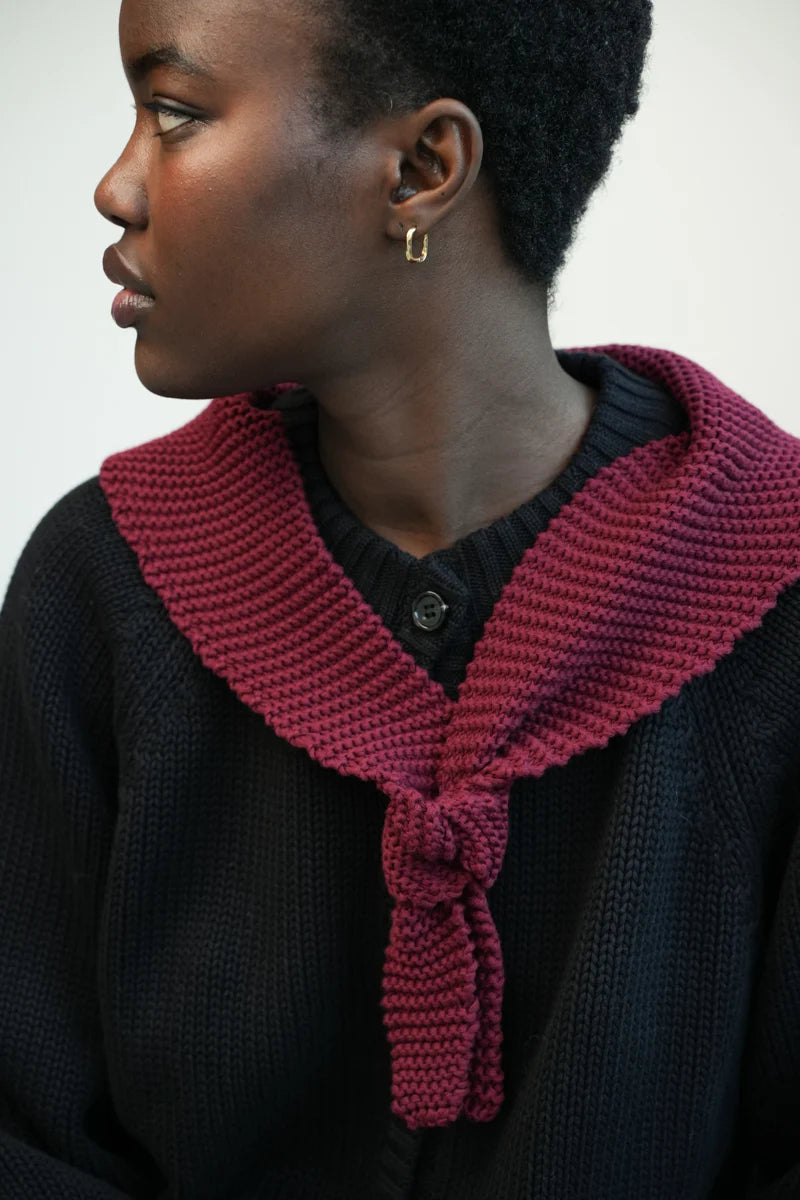 Organic Cotton Knit Scarf | Bordeaux