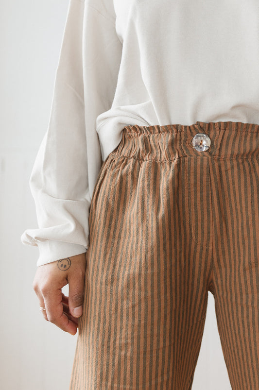 Stripe Washed Trouser - Multiple Colors