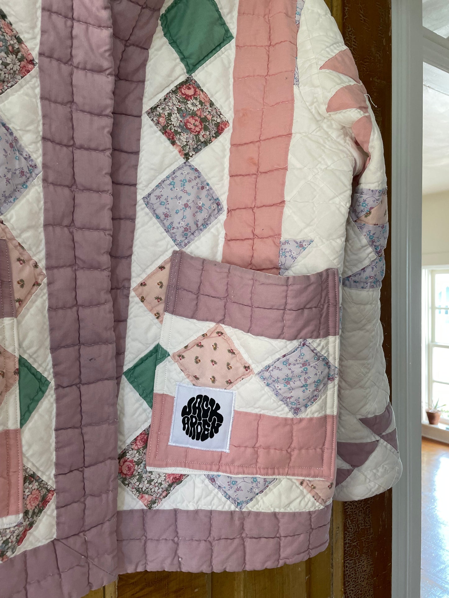 Quilt Jacket - Sage & Pink