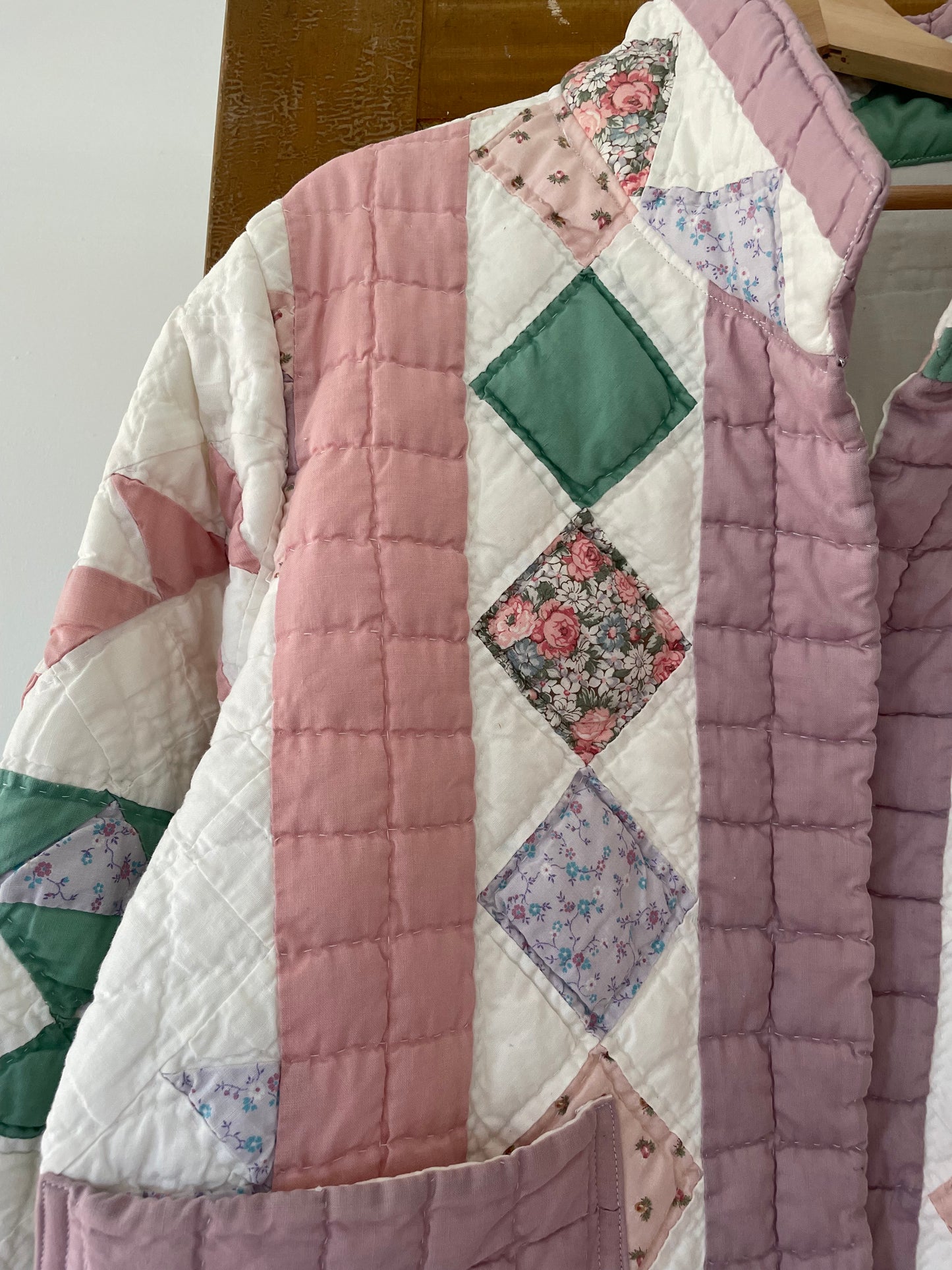Quilt Jacket - Sage & Pink