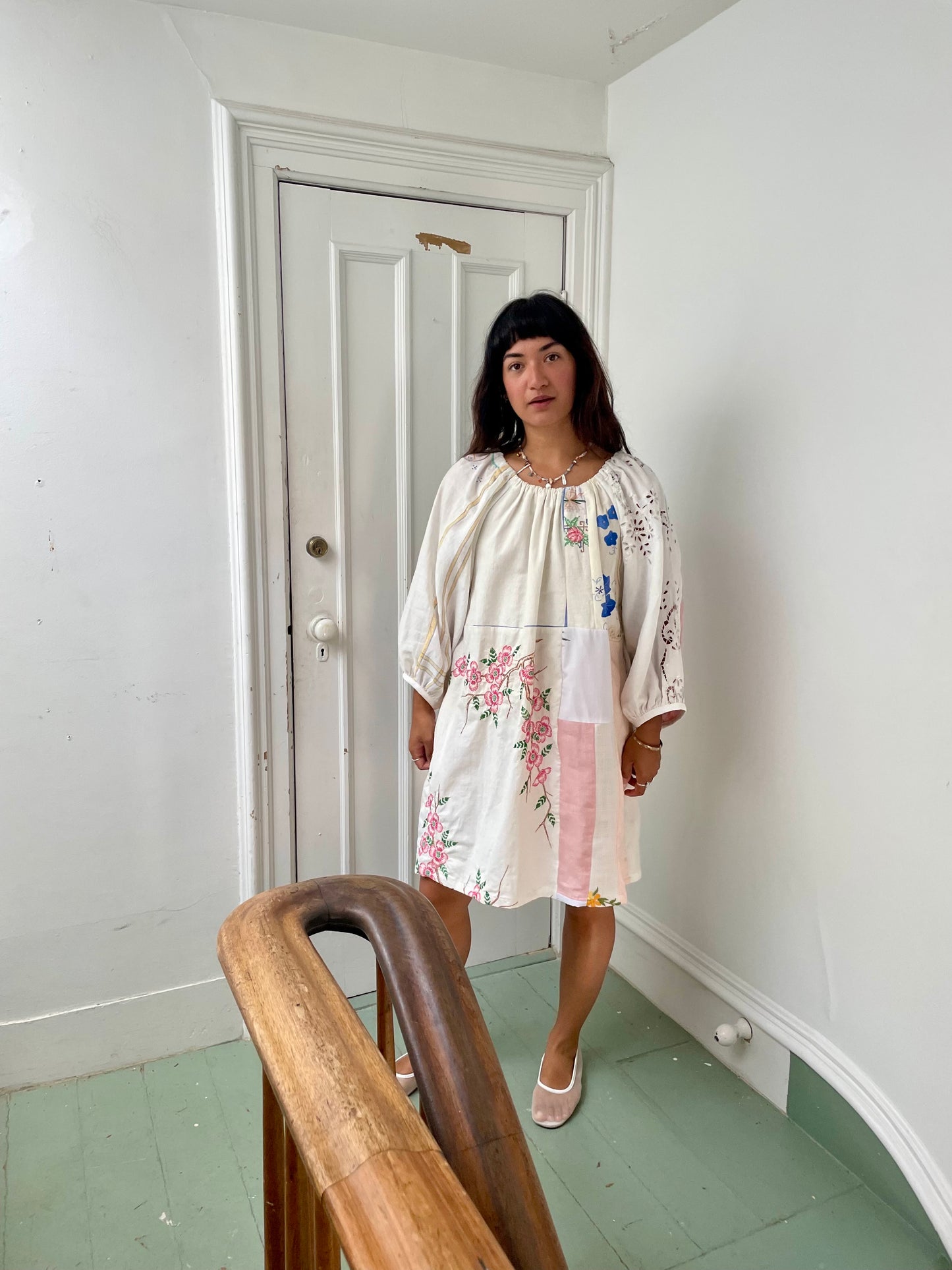 Linen Patchwork Dress - Dogwood