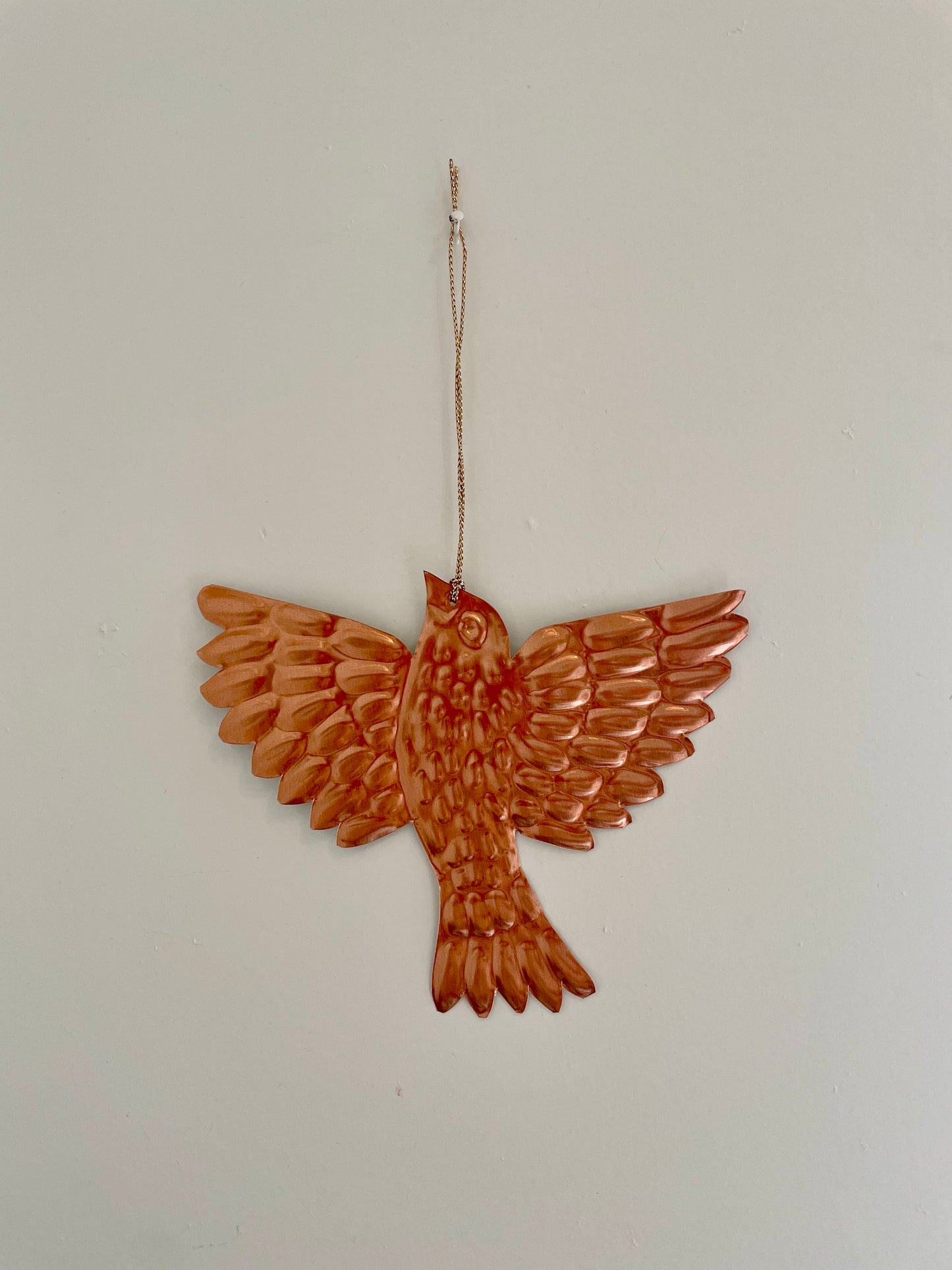 Bird and Moth Embossed Tin Decoration