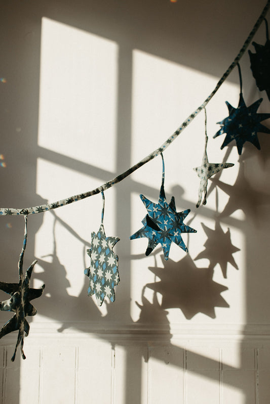 Blue Star Fabric Garland