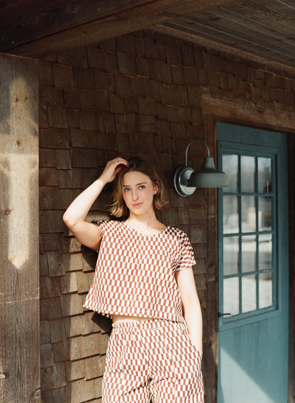 Zélia Top | Brown Check