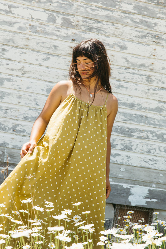 Linen Polkadot Sundress