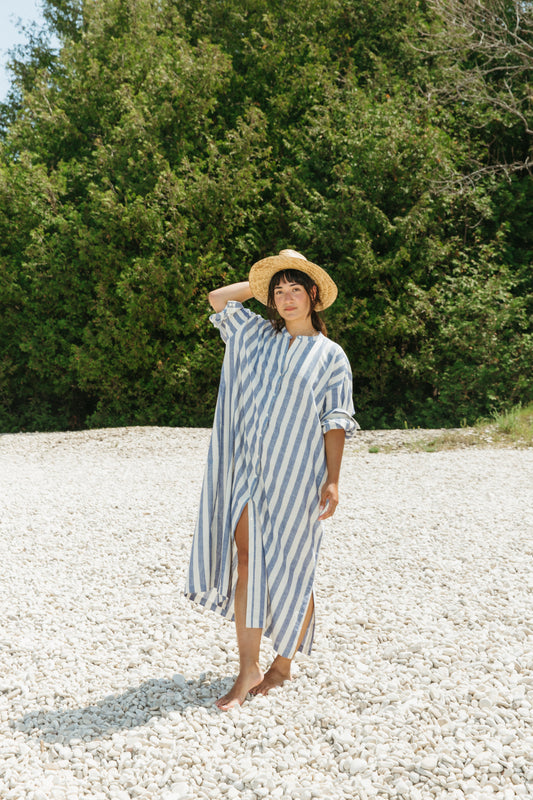 Organic Cotton Stripe Shirtdress
