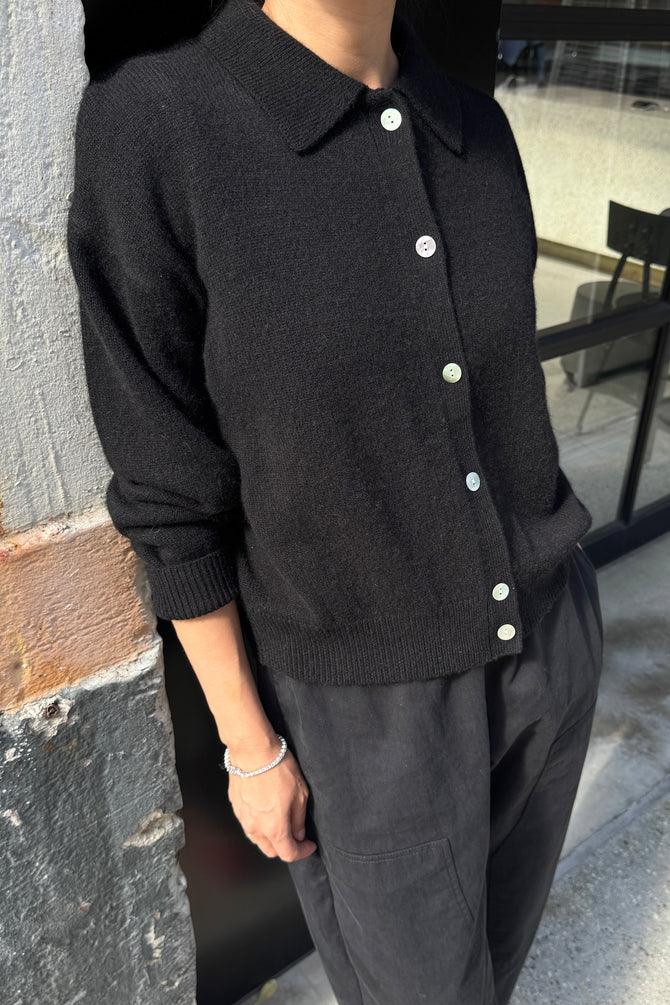 Lou Cashmere Cardigan | Black