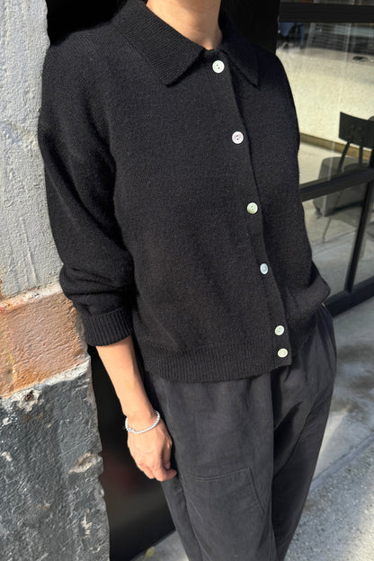 Lou Cashmere Cardigan | Black
