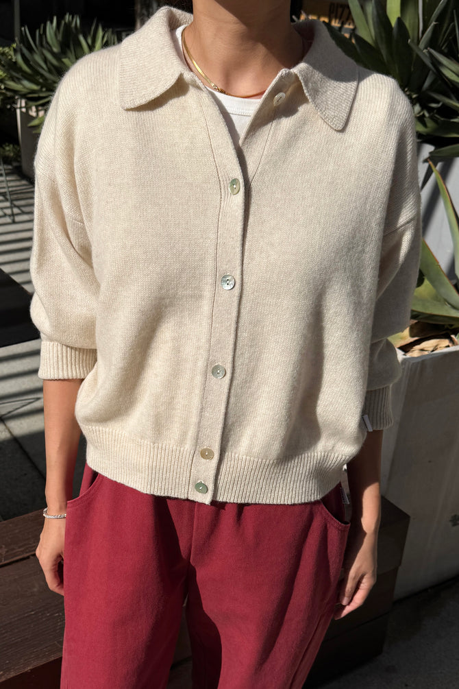 Lou Cashmere Cardigan | Oatmeal